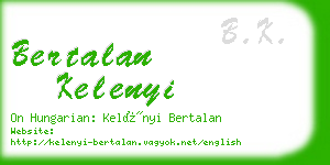 bertalan kelenyi business card